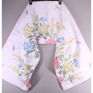 Flowers And Dragonflies Floral Table Runner 71x16 Spring Cottagecore Farmhouse
